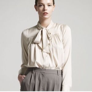 Theory Novalee Silk Button Down Blouse